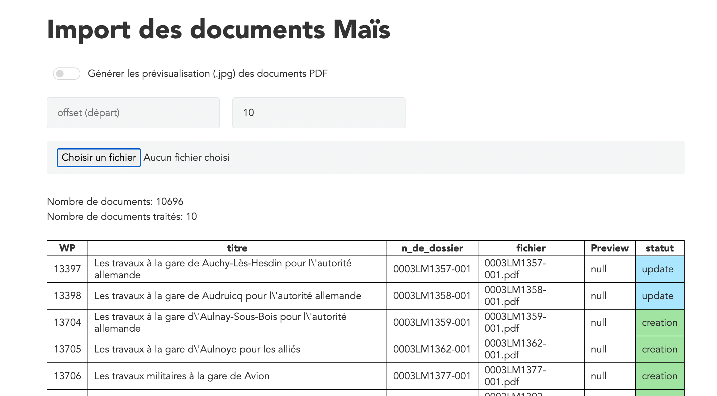 Exemple du module d&#39;import